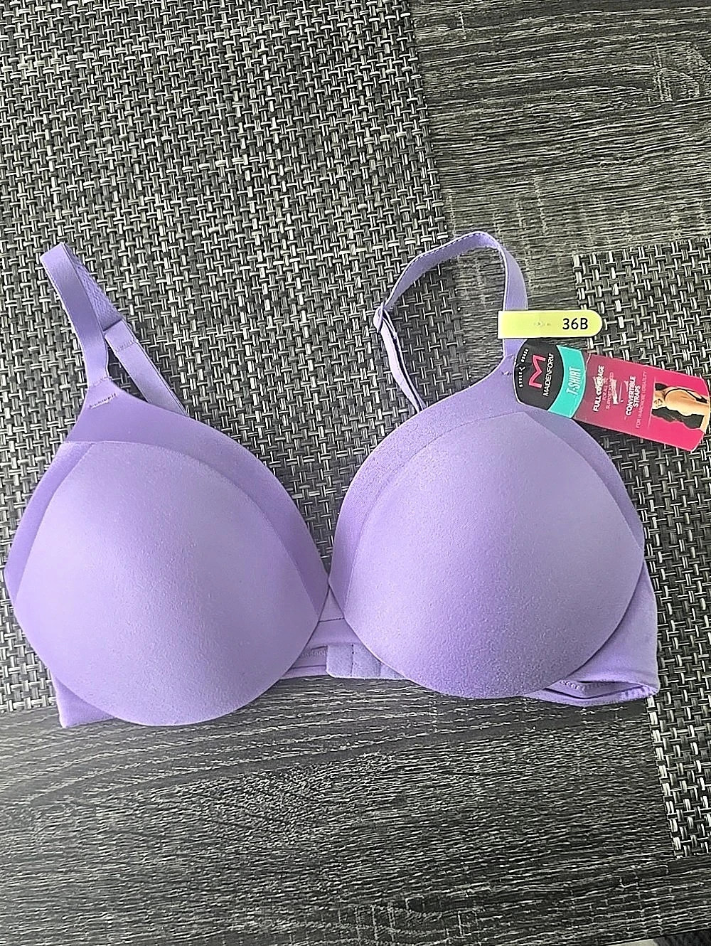Maidenform T-Shirt Full Coverage Convertible Bra Purple 36B